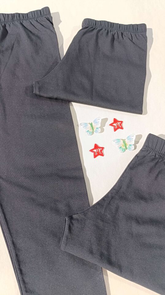 Kadın Siyah Renk Beli Lastikli Basic 3'lü Kapri Kısa Tayt