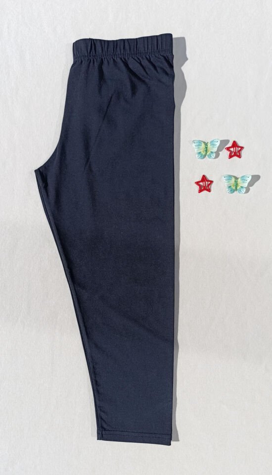 Kadın Siyah Renk Beli Lastikli Basic 3'lü Kapri Kısa Tayt