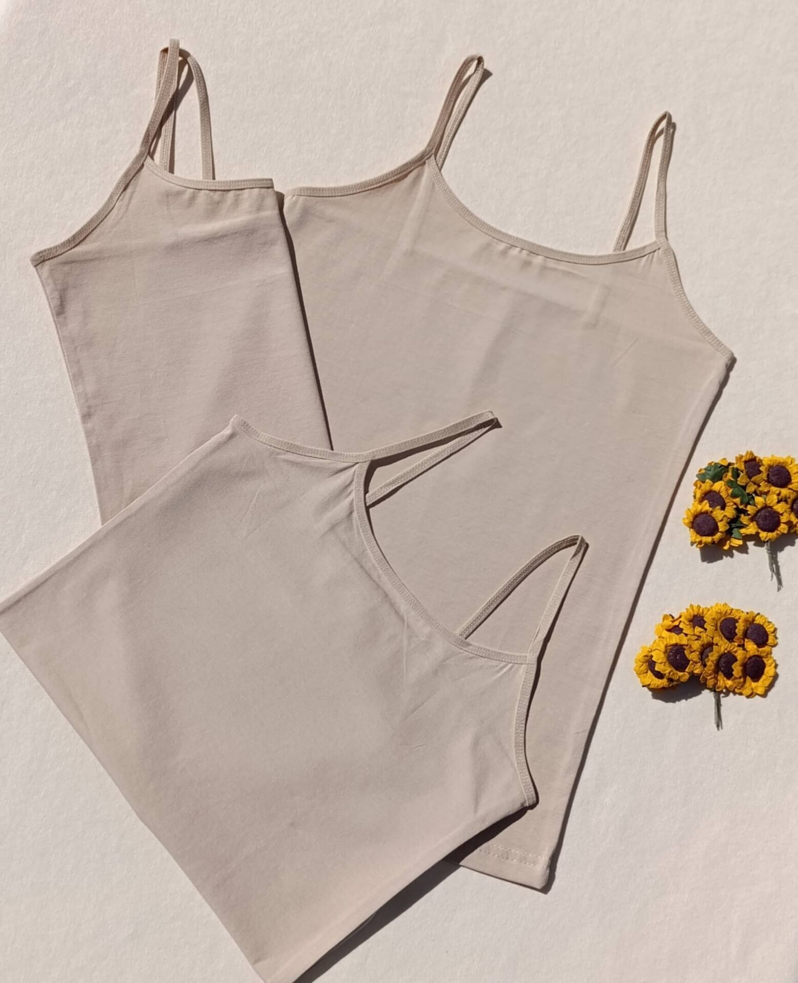 3'lü Basic İp Askı Likralı Ten Rengi Kadın Atlet