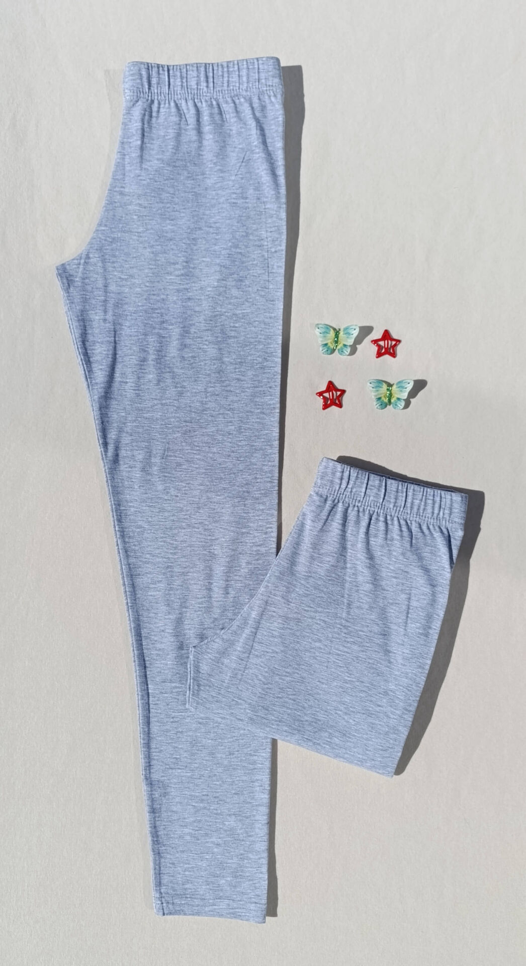 Kadın Gri Renk Beli Lastikli 2'li Basic Uzun Tayt