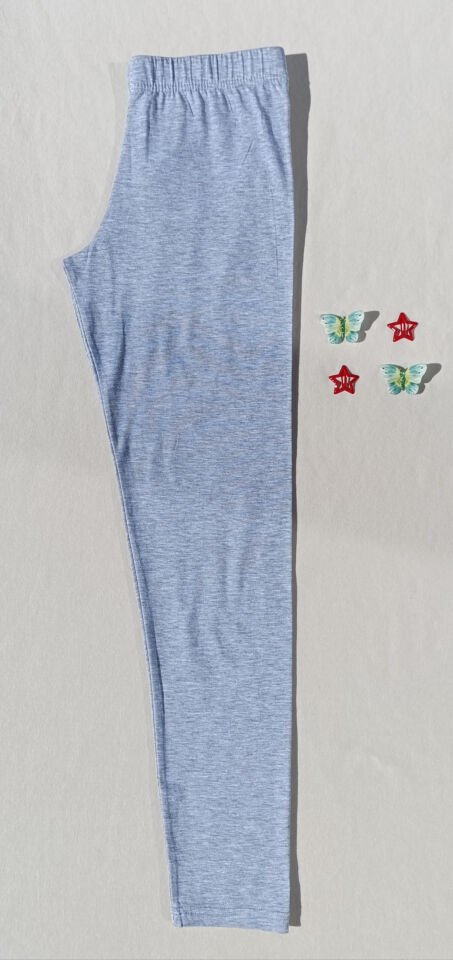 Kadın Gri Renk Beli Lastikli 2'li Basic Uzun Tayt