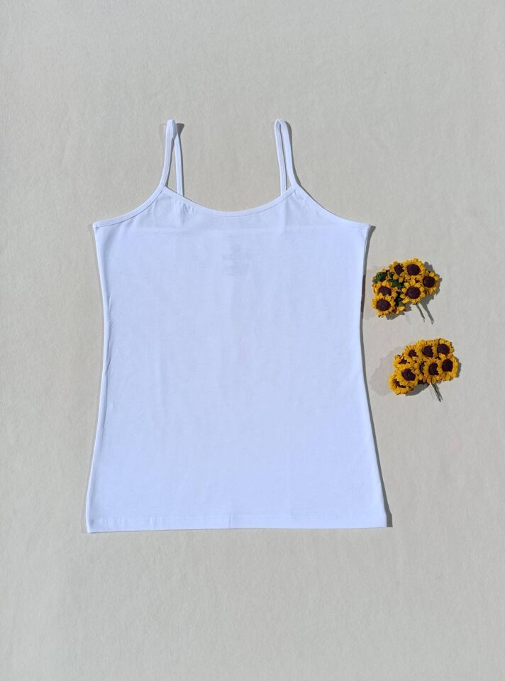 2'li Basic İp Askı Likralı Siyah, Beyaz Kadın Atlet