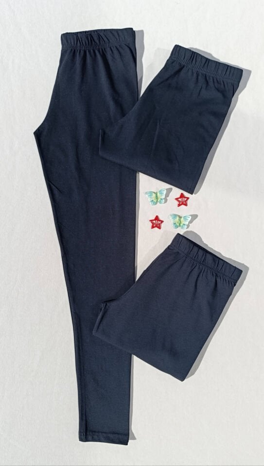 Kadın Siyah Renk Beli Lastikli Basic 3'lü Uzun Tayt