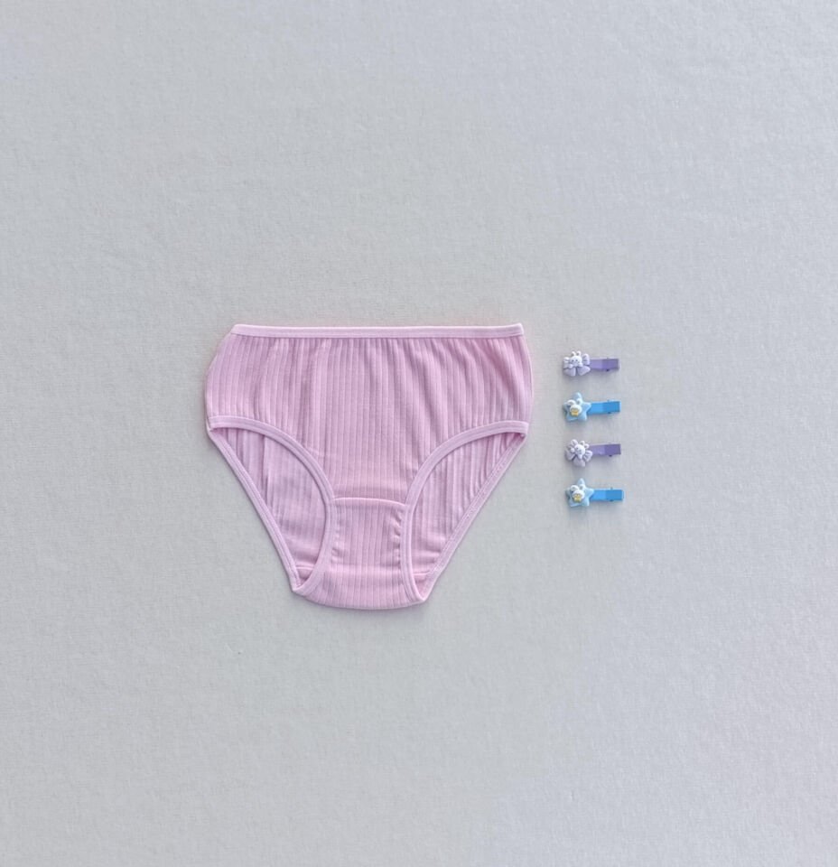 Kız Çocuk Renkli Yumuşak Dokulu Esnek Likralı 4'lü Külot Slip