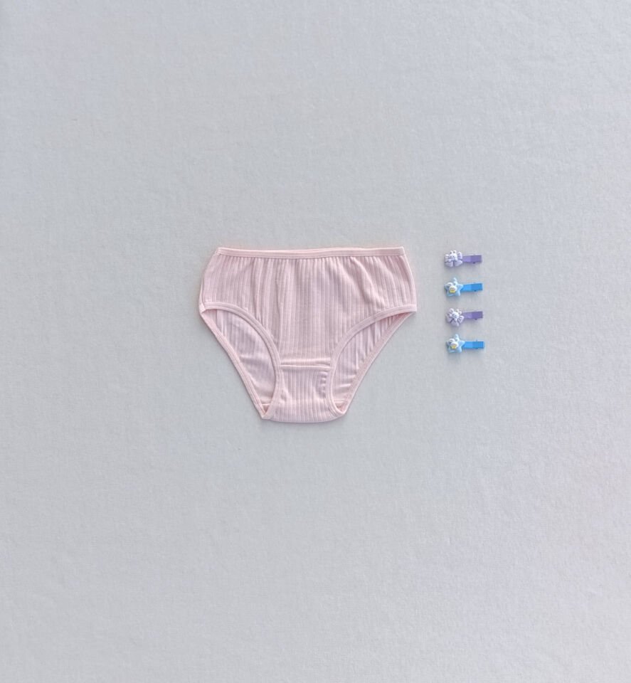 Kız Çocuk Renkli Yumuşak Dokulu Esnek Likralı 4'lü Külot Slip