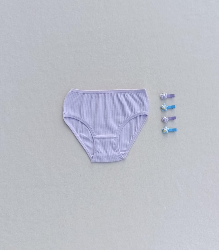 Kız Çocuk Renkli Yumuşak Dokulu Esnek Likralı 4'lü Külot Slip