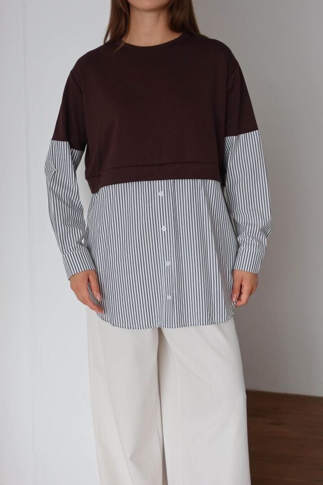 Gömlek Detaylı Modal Kumaş Tunik