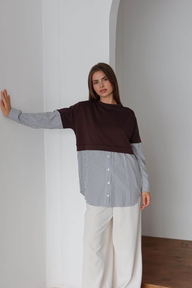 Gömlek Detaylı Modal Kumaş Tunik