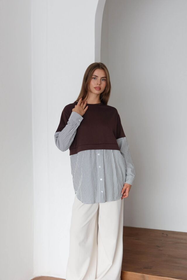 Gömlek Detaylı Modal Kumaş Tunik