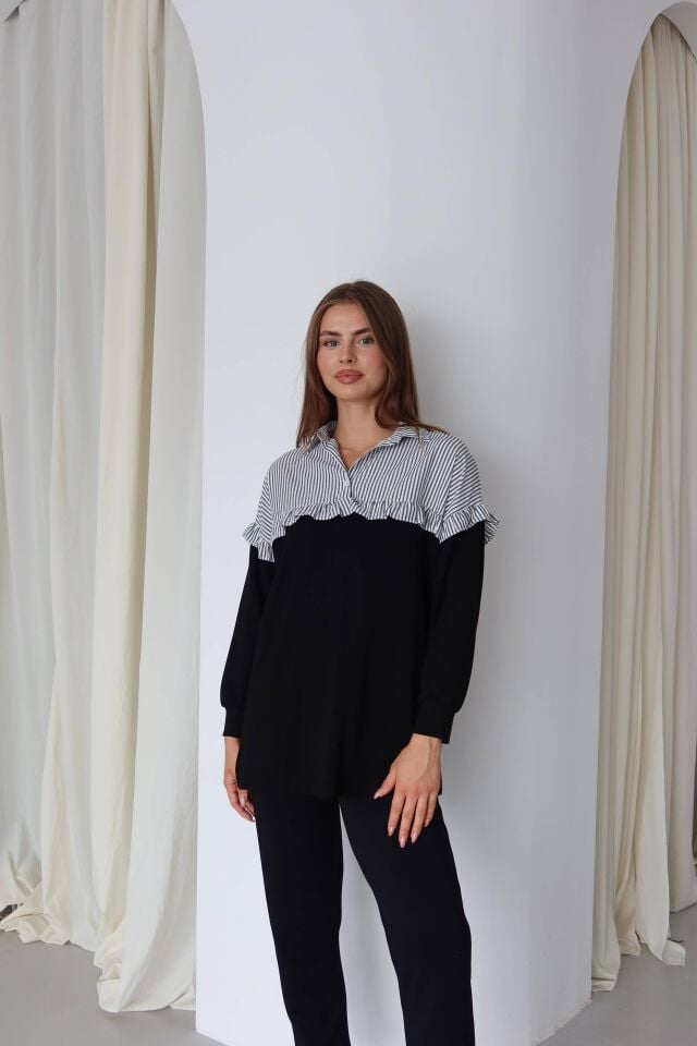 Fırfır Gömlek Detaylı Modal Kumaş Tunik