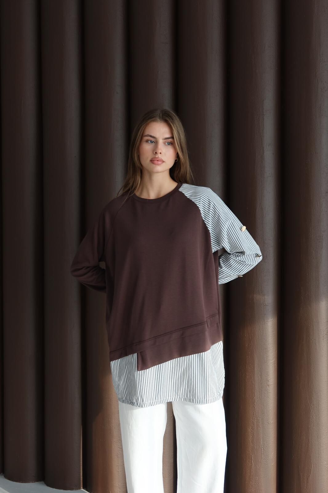 Gömlek Detaylı Modal Kumaş Tunik