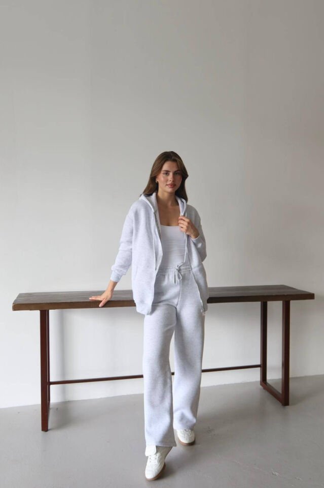 Kanguru Cepli Kapüşonlu Fermuarlı Hırka / Sweatshirt