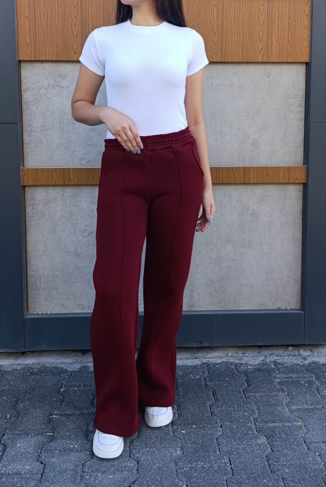 Bol Paça Cepli 3 İplik İçi Polarlı Şardonlu Eşofman Altı