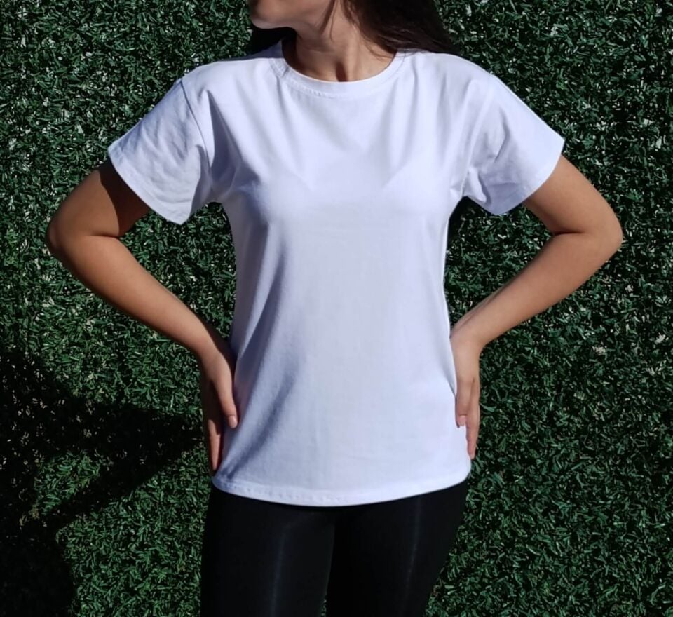 Kadın Bisiklet Yaka Basic T-Shirt-Tişört