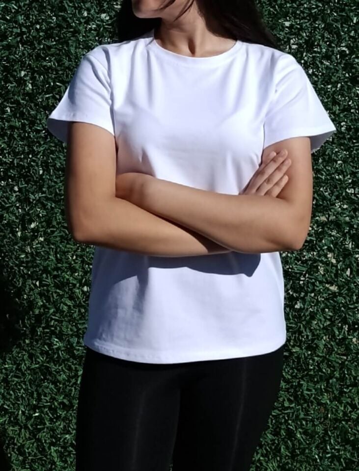 Kadın Bisiklet Yaka Basic T-Shirt-Tişört