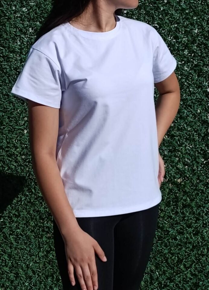 Kadın Bisiklet Yaka Basic T-Shirt-Tişört