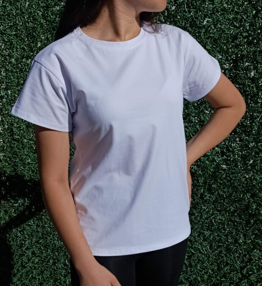 Kadın Bisiklet Yaka Basic T-Shirt-Tişört