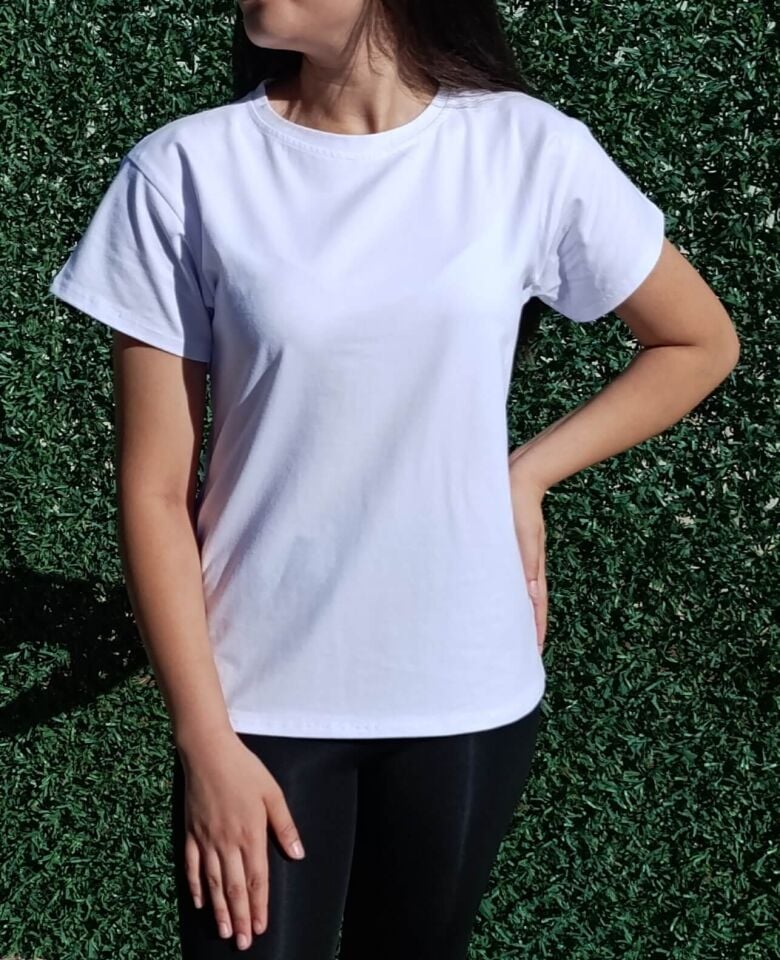 Kadın Bisiklet Yaka Basic T-Shirt-Tişört